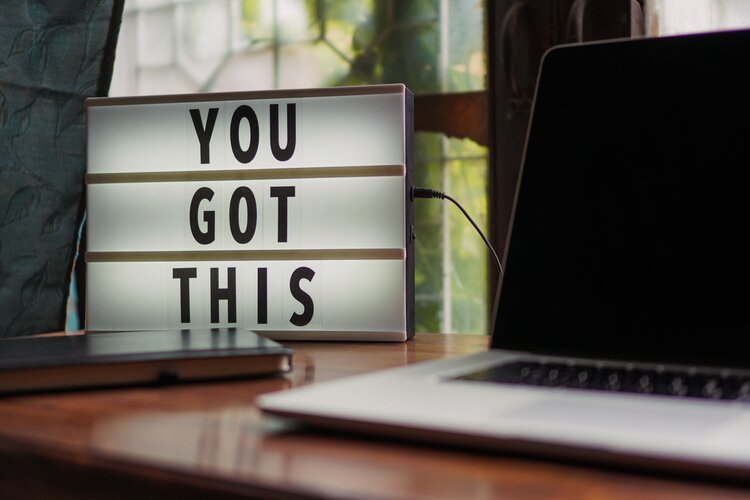 Afbeelding laptop met tekst You Got This
